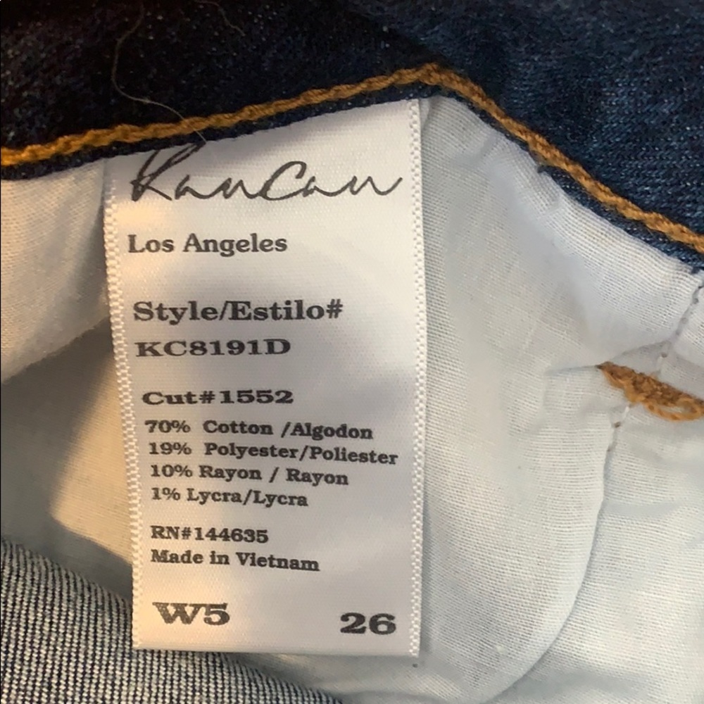 KanCan denim distressed leopard fabric jeans - Picture 8 of 10